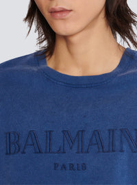 Oversized embroidered T-shirt - Blue & Blue