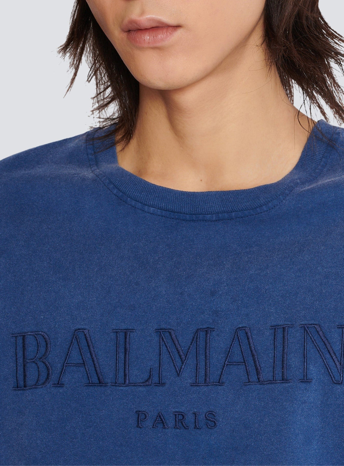 Oversized embroidered T-shirt - Blue & Blue