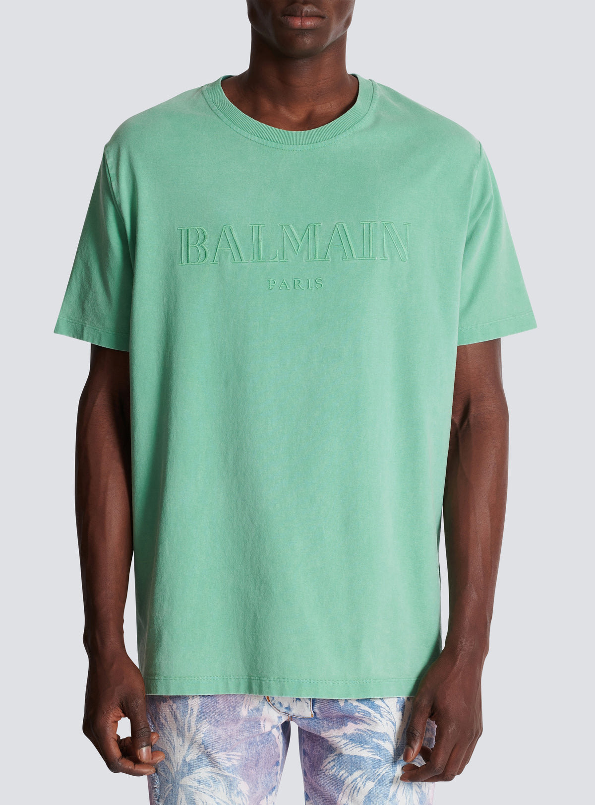 T-shirt ample avec broderie balmain vintage - Vert