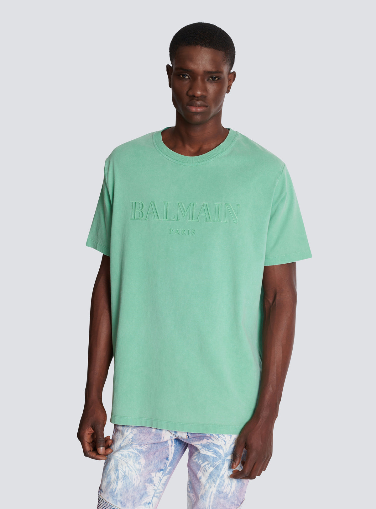 T-shirt ample avec broderie balmain vintage - Vert