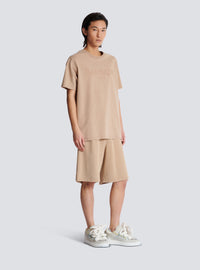 T-shirt ample avec broderie balmain vintage - Beige