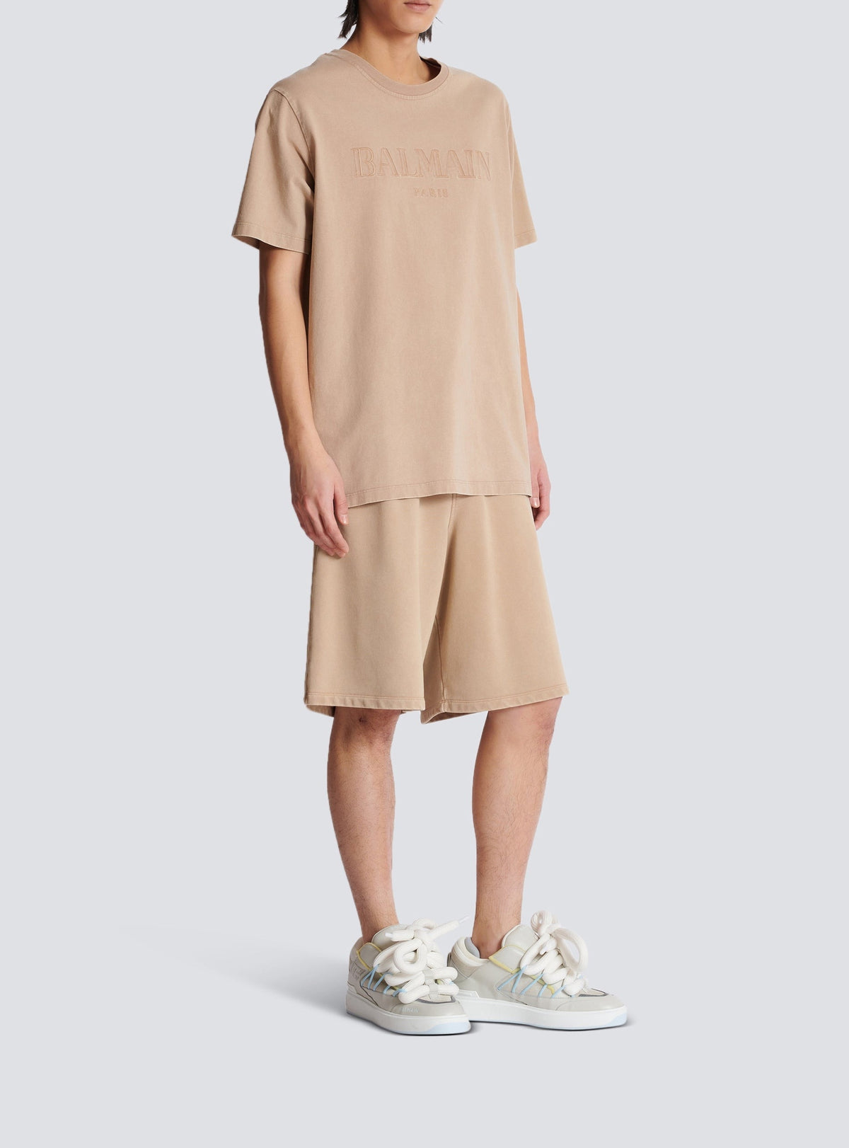 T-shirt ample à broderie - Beige