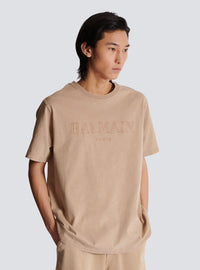 T-shirt ample avec broderie balmain vintage - Beige