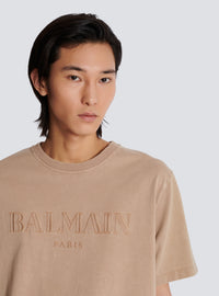 T-shirt ample avec broderie balmain vintage - Beige