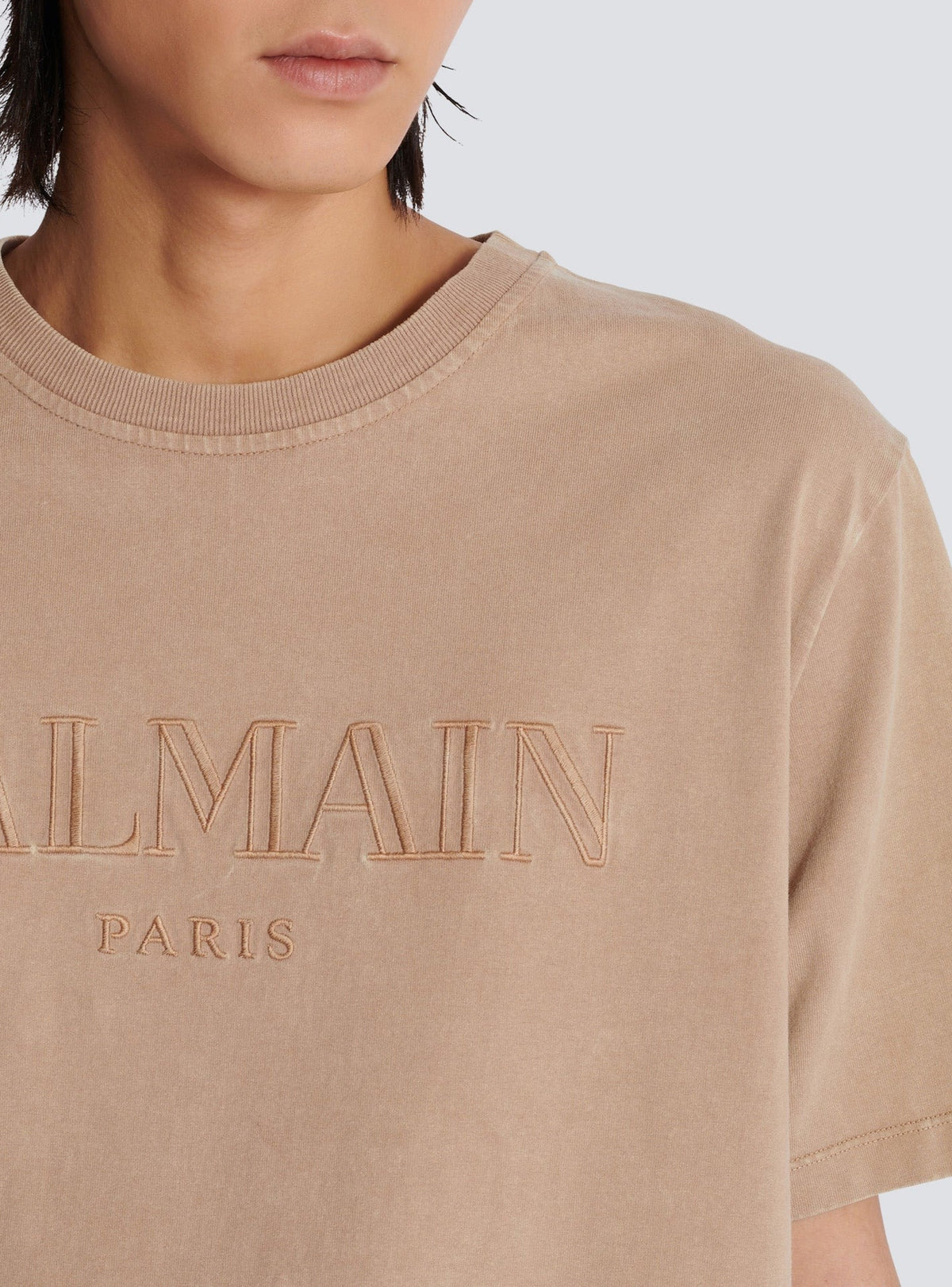 T-shirt ample à broderie - Beige