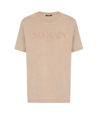 T-shirt ample avec broderie balmain vintage - Beige