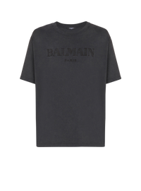 T-shirt ample avec broderie balmain vintage - Gris & Gris