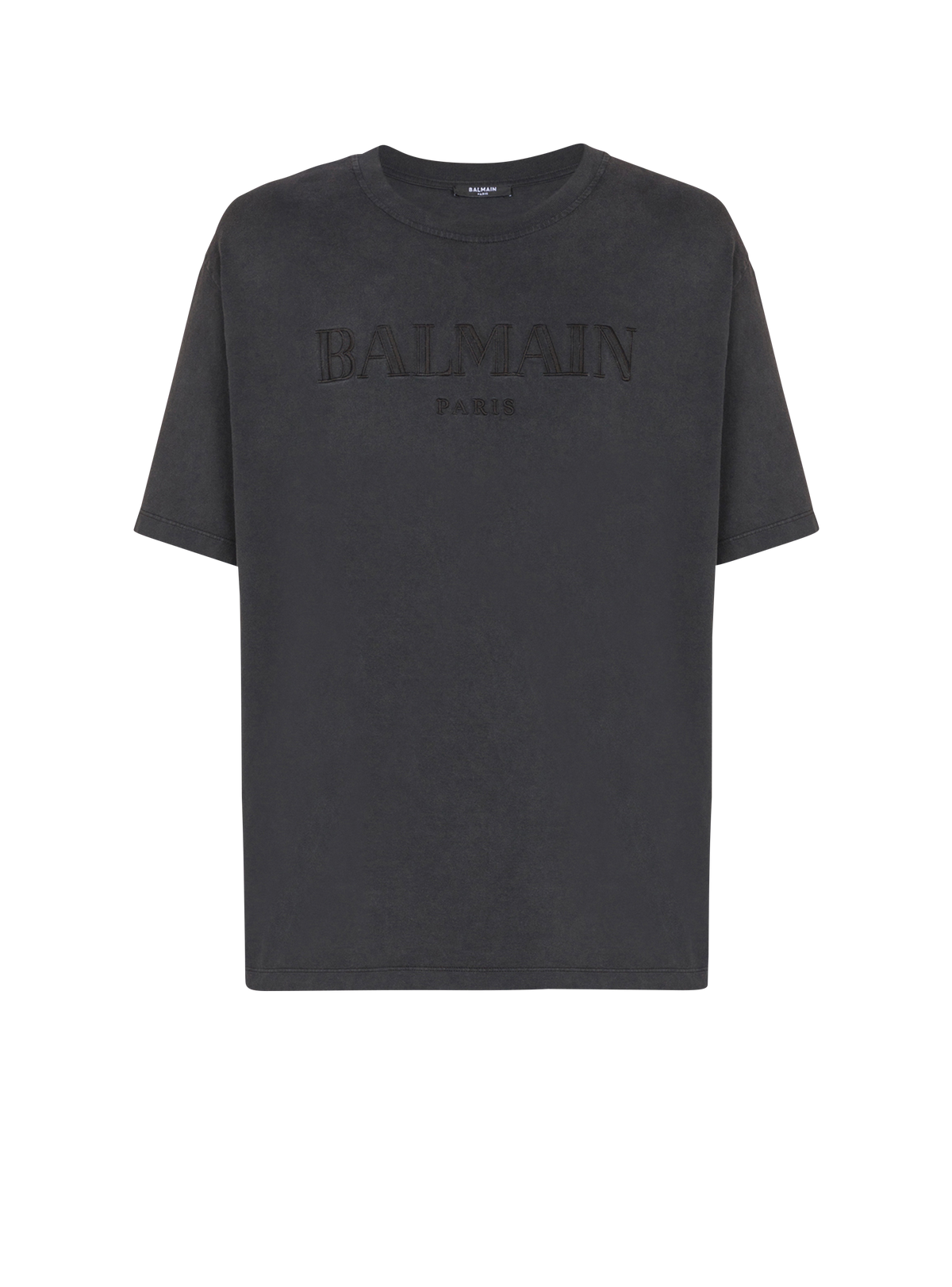 T-shirt ample avec broderie balmain vintage - Gris & Gris