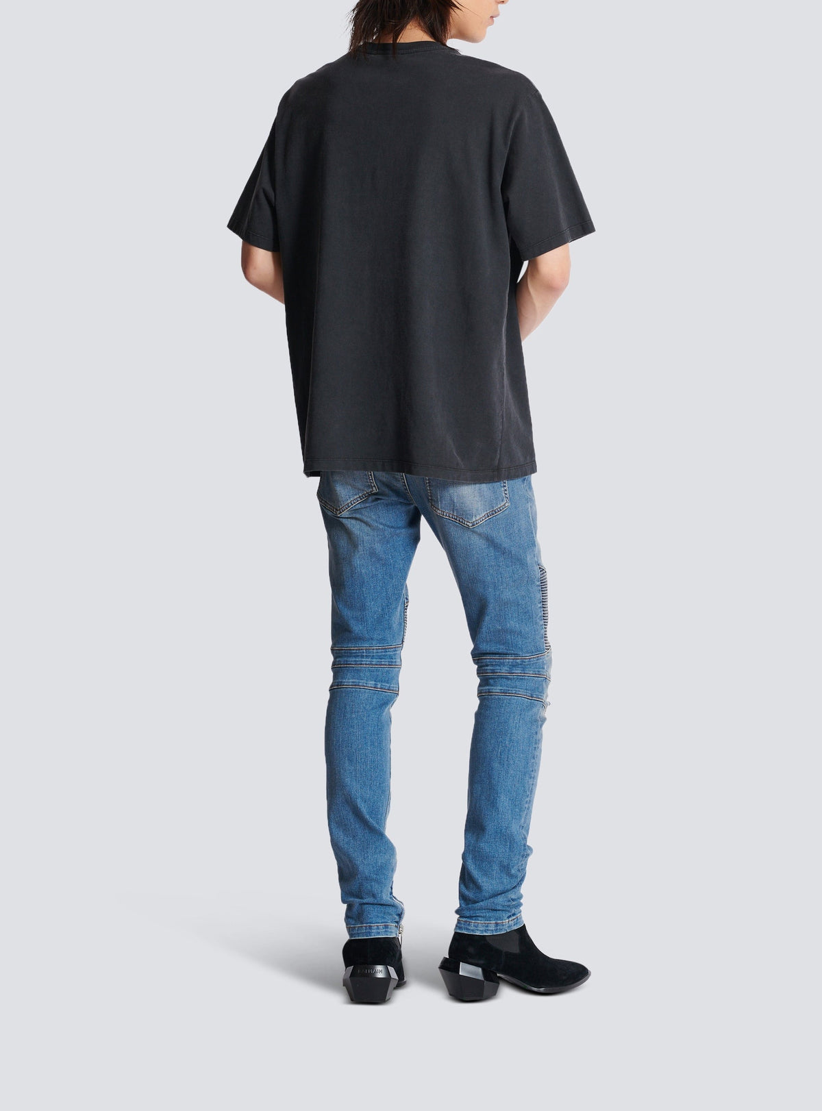 T-shirt ample à broderie - Gris & Gris