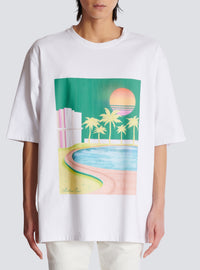 T-shirt ample imprimé balmain postcard - Multicolore