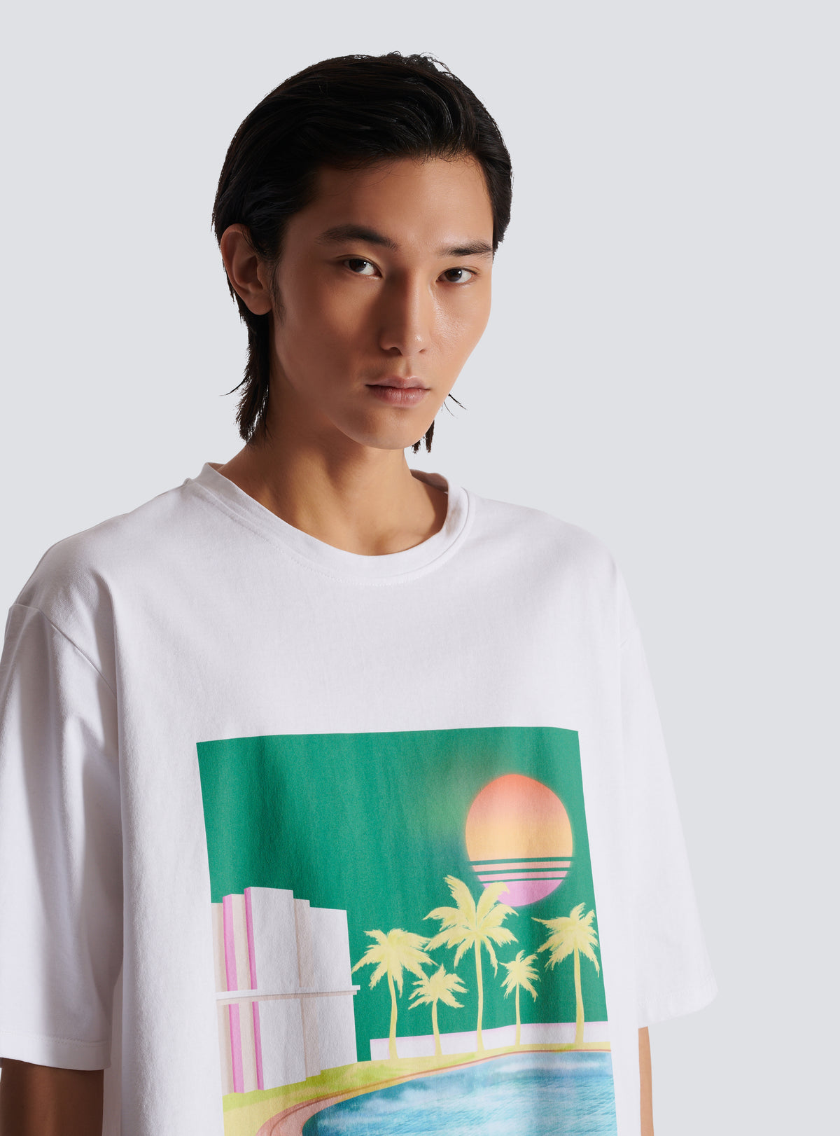 T-shirt ample imprimé balmain postcard - Multicolore