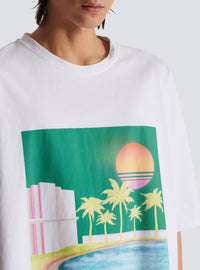 Oversized postcard print T-shirt - Multicolor