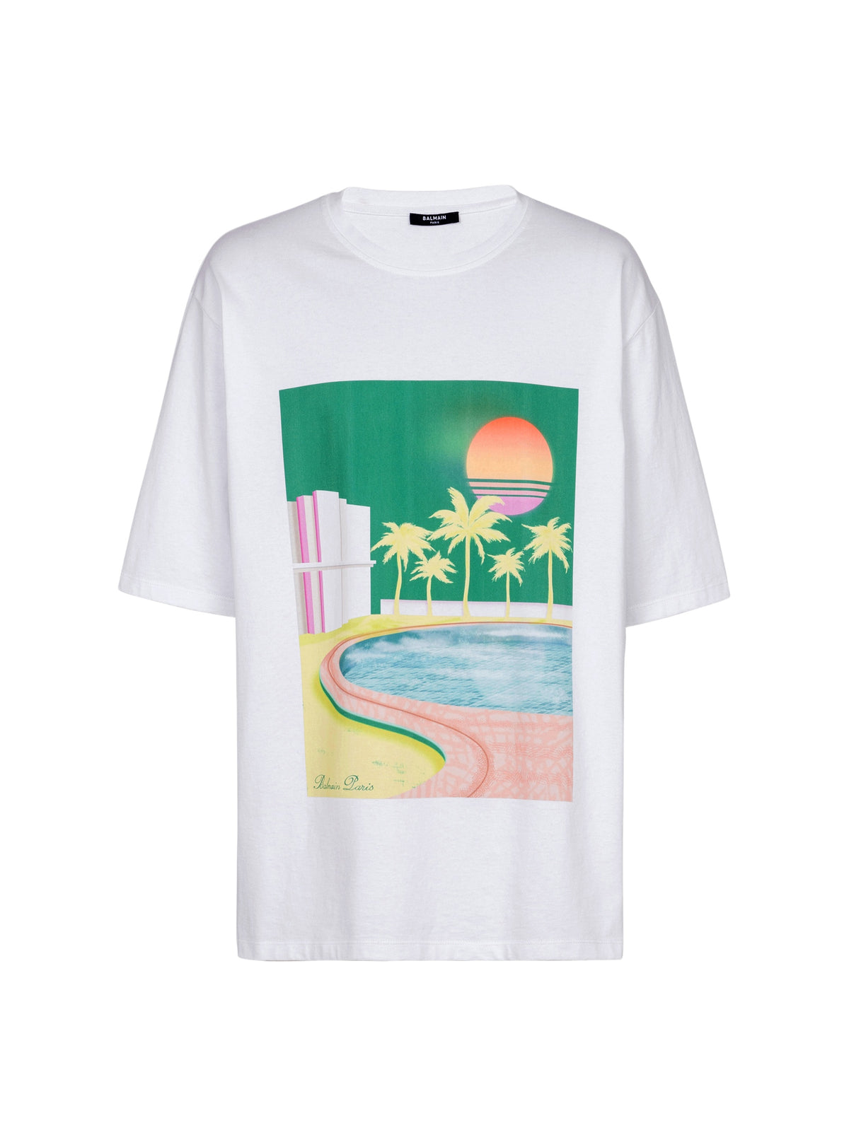 Oversized postcard print T-shirt - Multicolor