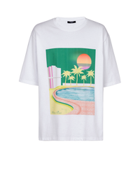 T-shirt ample imprimé balmain postcard - Multicolore