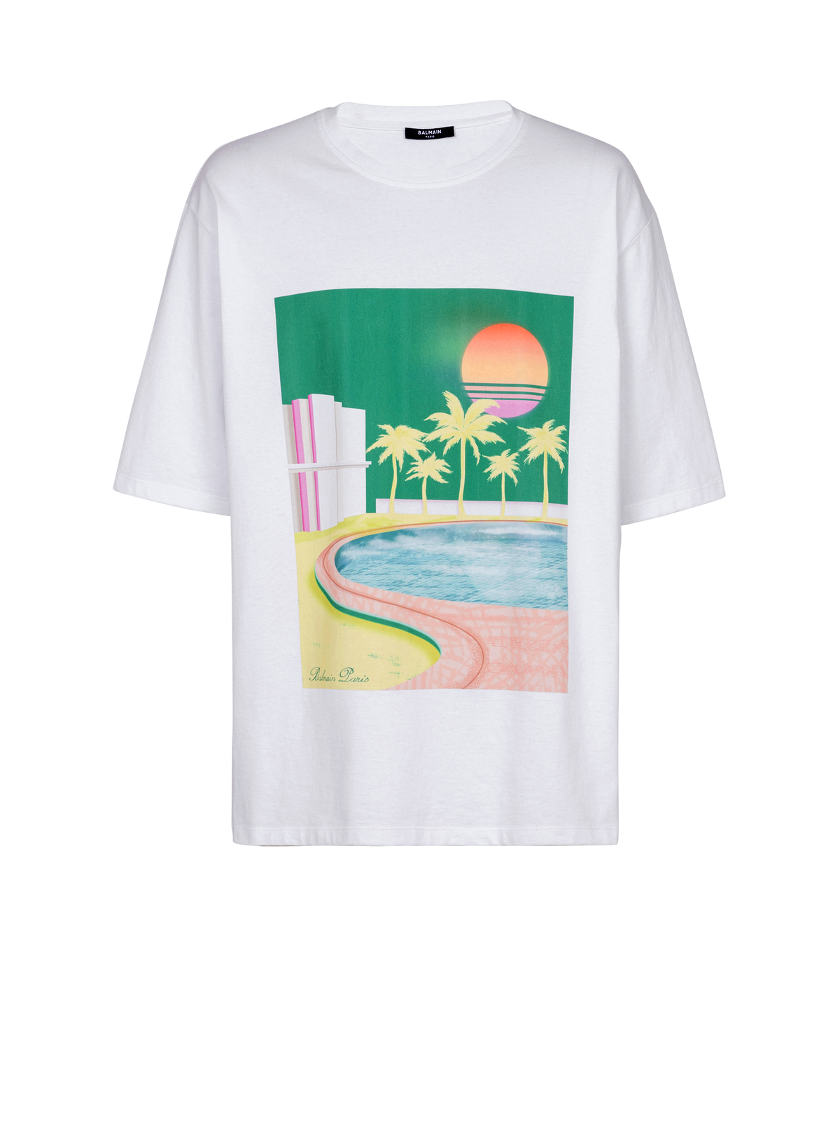 T-shirt ample imprimé balmain postcard - Multicolore