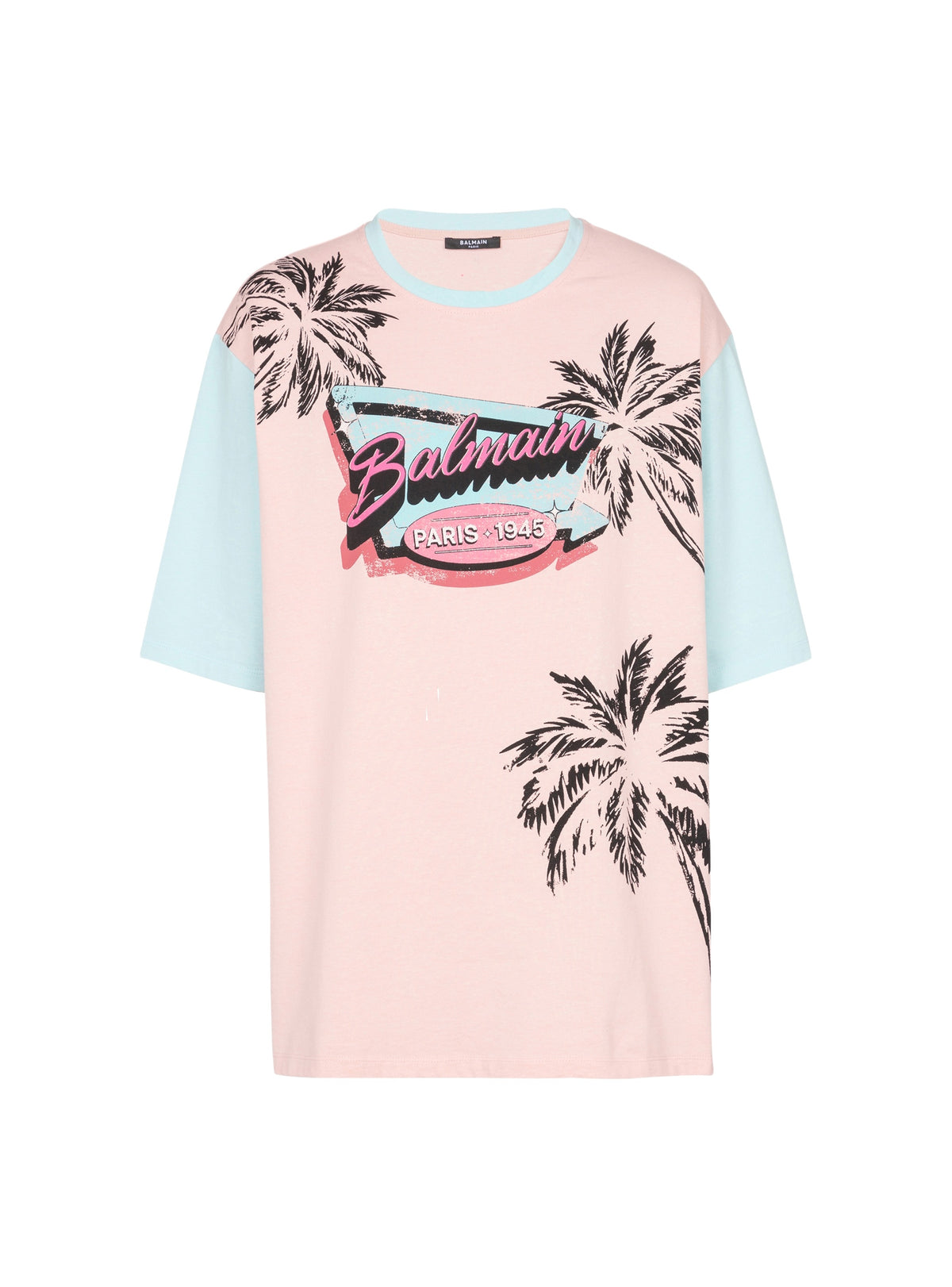 T-shirt ample imprimé miami - Saumon & Bleu Ciel & Multicolore