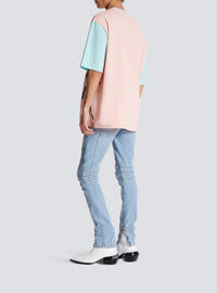 T-shirt ample imprimé miami - Saumon & Bleu Ciel & Multicolore