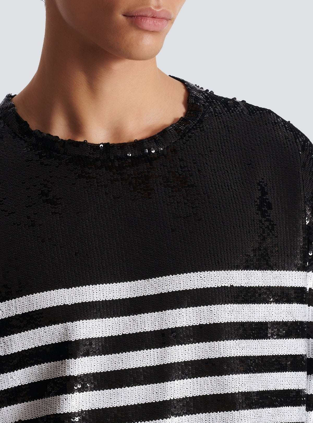 Top marinière en soie - Noir & Blanc