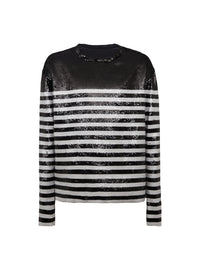 Top marinière en soie - Noir & Blanc