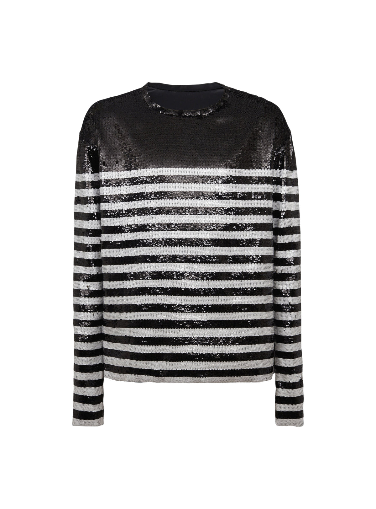 Top marinière en soie - Noir & Blanc