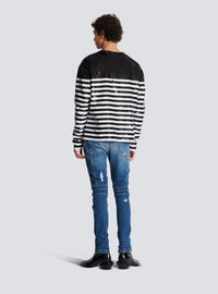 Haut mariniere rayé brodé - Noir & Blanc