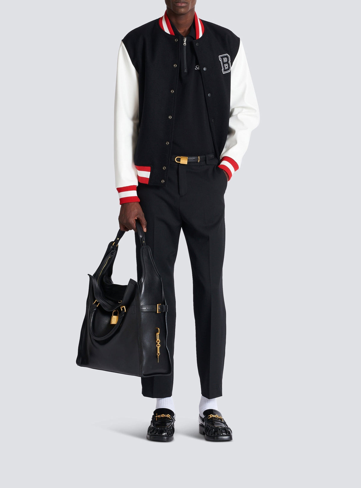 Short-sleeved polo shirt with embroidery - Black & White