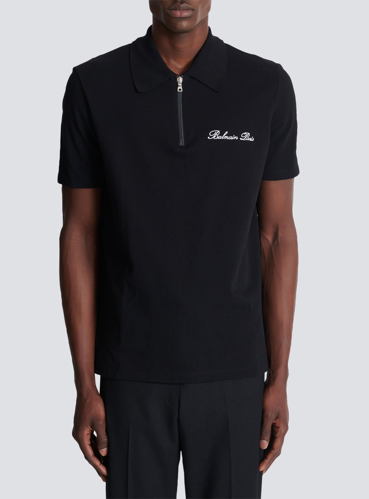 Polo à manches courtes avec broderie - Noir & Blanc