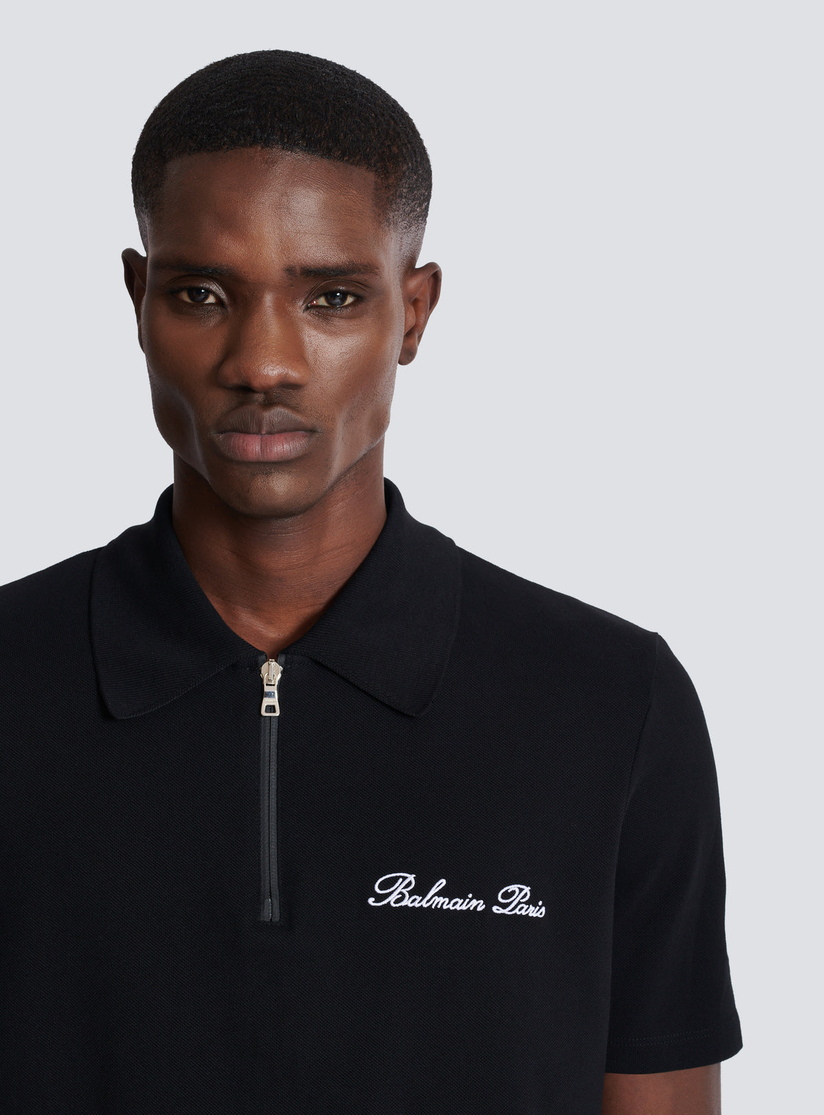 Polo à manches courtes avec broderie - Noir & Blanc