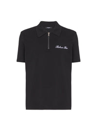 Short-sleeved polo shirt with embroidery - Black & White