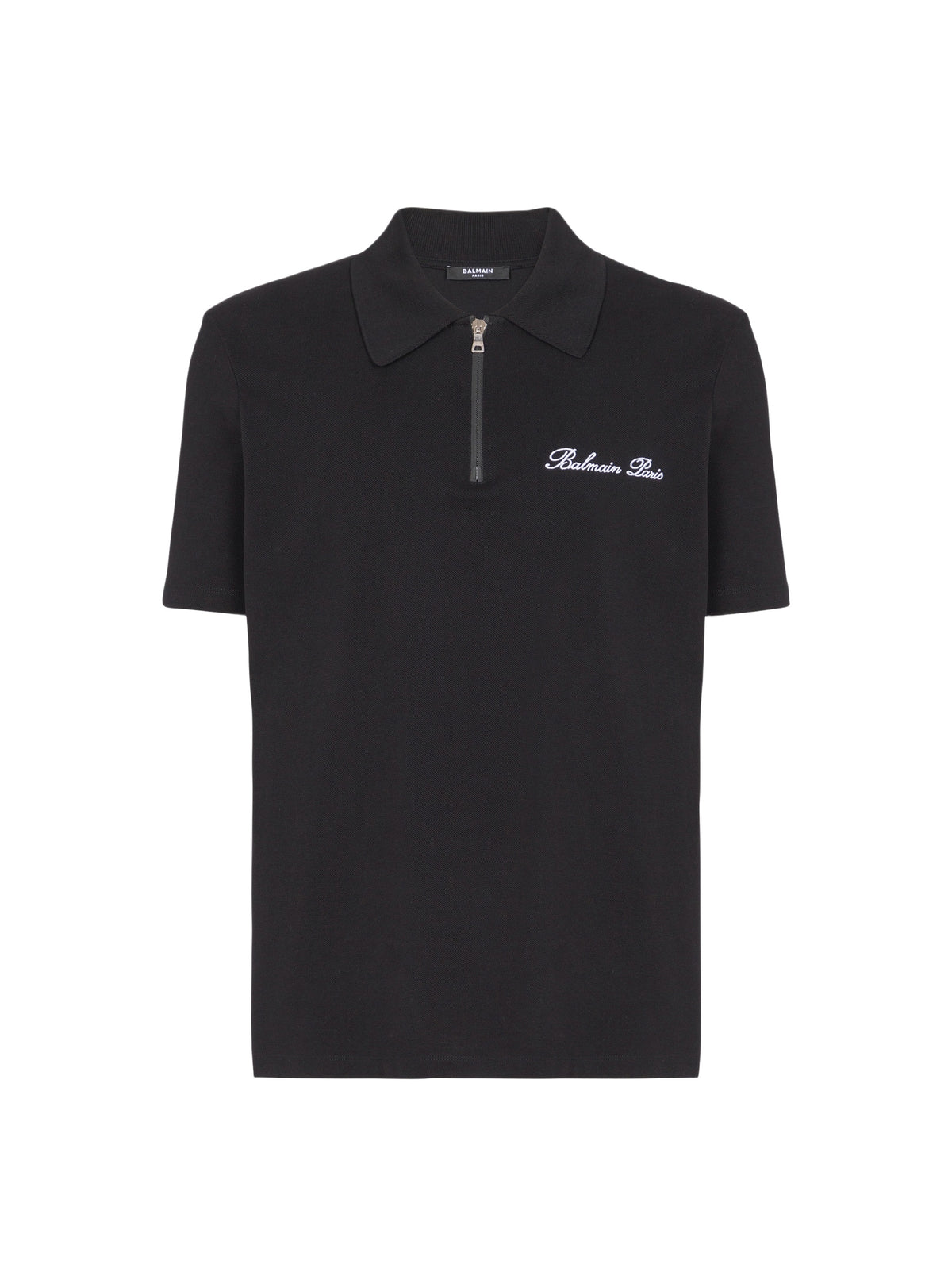 Short-sleeved polo shirt with embroidery - Black & White
