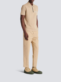 Polo à manches courtes à broderie - Camel & Noir