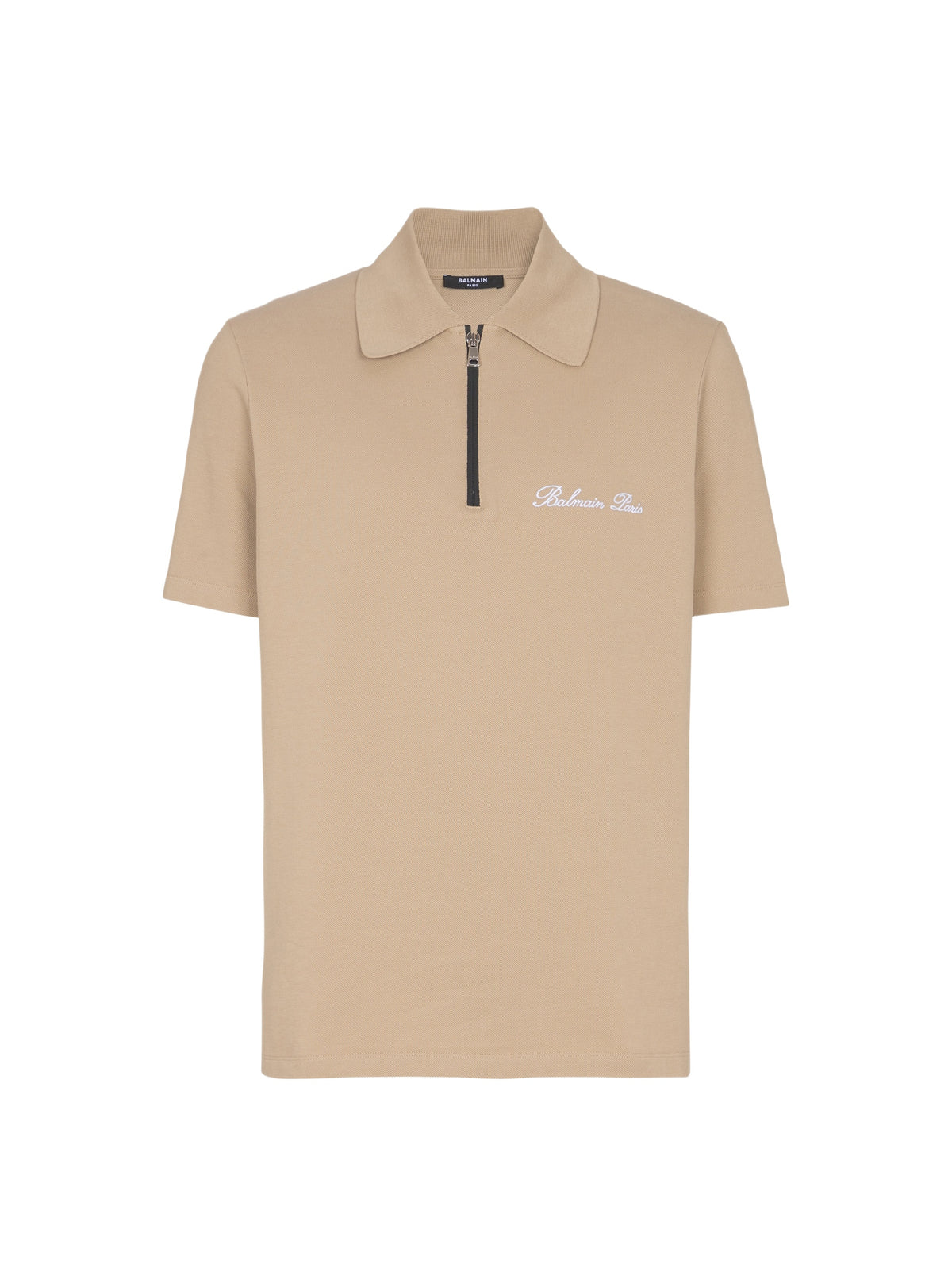 Polo à manches courtes avec broderie - Camel & Noir