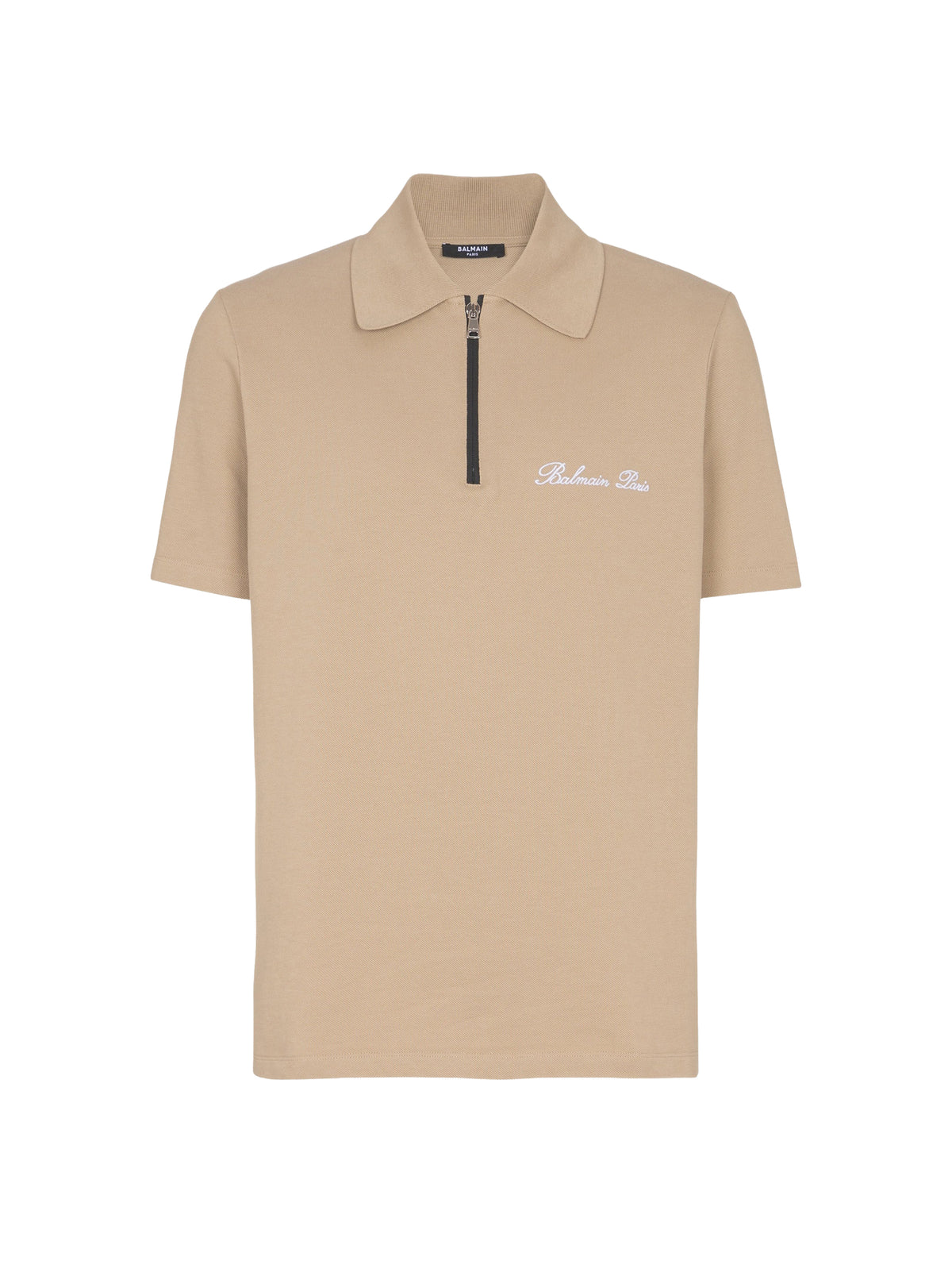 Polo à manches courtes à broderie - Camel & Noir