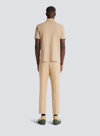 Polo à manches courtes avec broderie - Camel & Noir