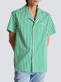 Chemise rayée à manches courtes - Vert & Blanc