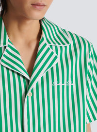 Chemise rayée à manches courtes - Vert & Blanc