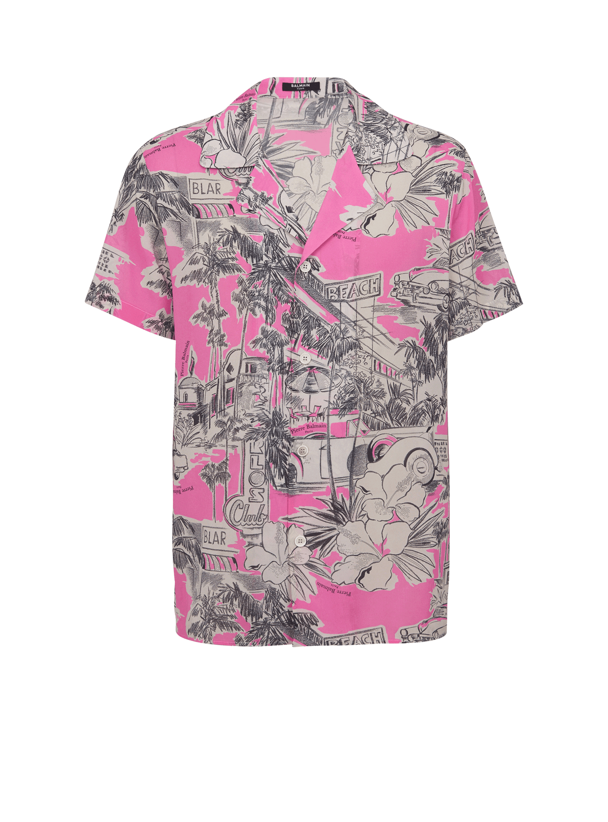 Chemisette en soie imprimée miami - Rose & Blanc