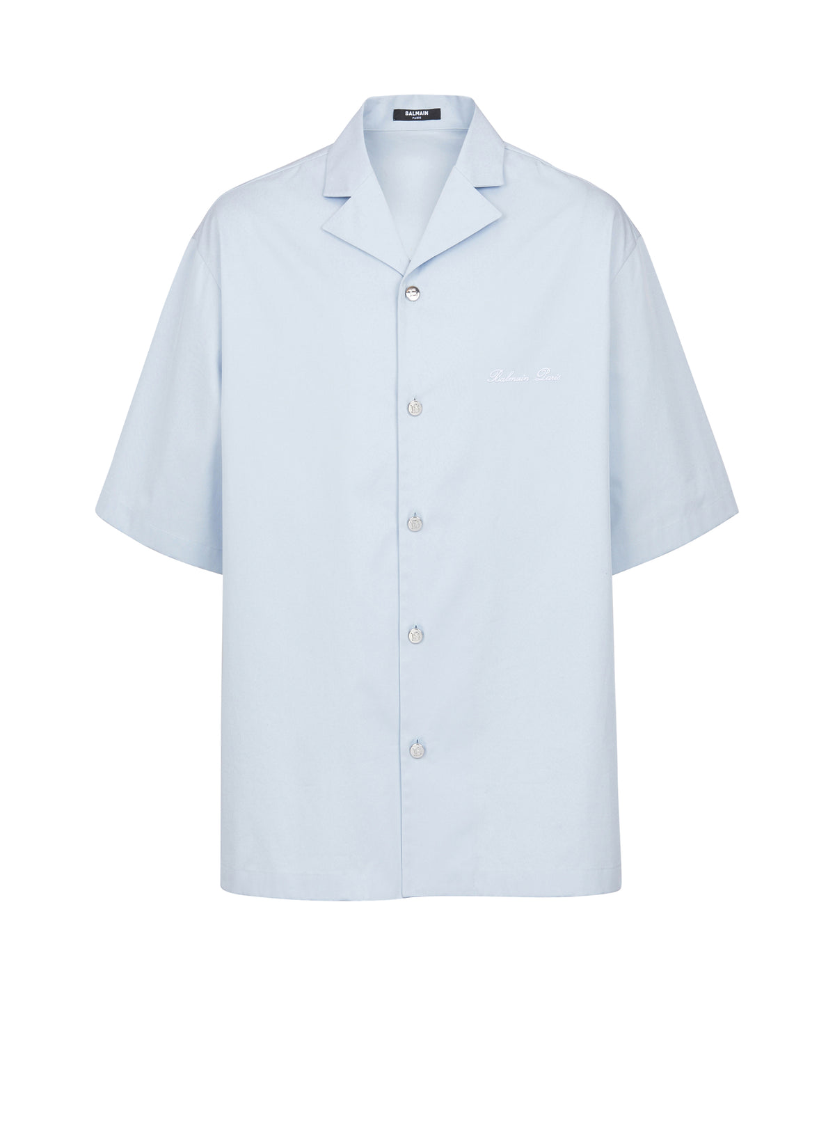 Balmain SS signature cotton shirt - Blue