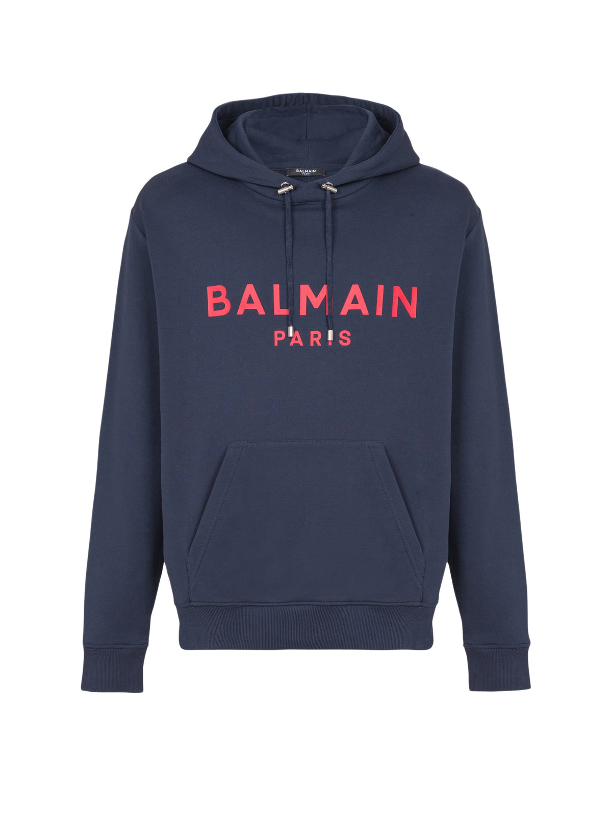 Sweat à capuche imprimé Balmain Paris - Marine & Rouge