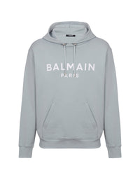 Hoodie imprimé balmain paris - Gris