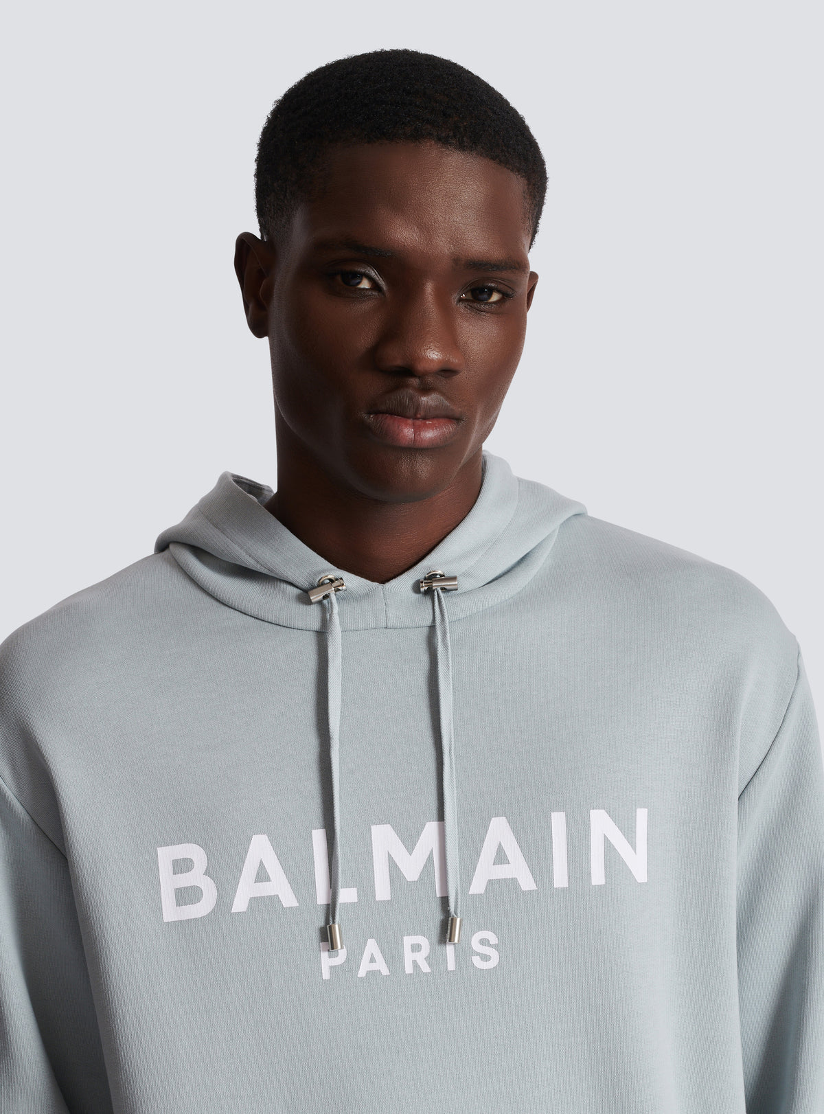 Hoodie imprimé balmain paris - Gris