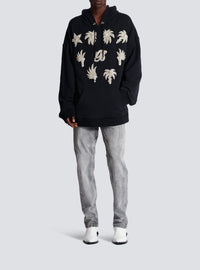Sweat à capuche brodé - Noir & Cristal