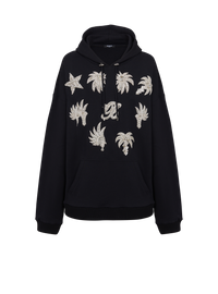 Hoodie avec badges brodés - Noir & Cristal