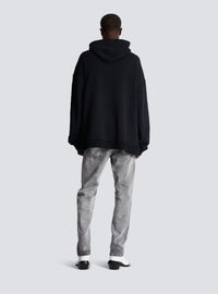 Hoodie avec badges brodés - Noir & Cristal