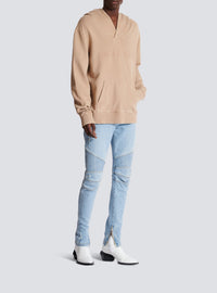 Sweat à capuche avec broderie vintage - Beige