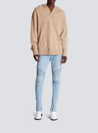 Sweat à capuche avec broderie vintage - Beige