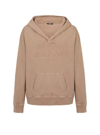 Sweat à capuche avec broderie vintage - Beige