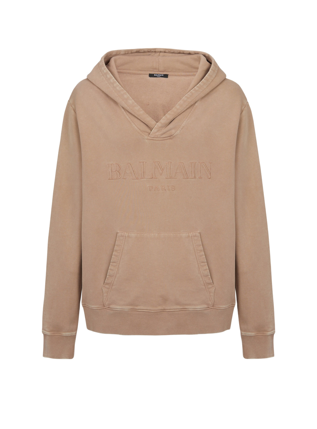 Sweat à capuche avec broderie vintage - Beige
