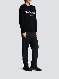 Pull à col rond en laine - Noir & Blanc