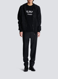 Pull à col rond en laine - Noir & Blanc